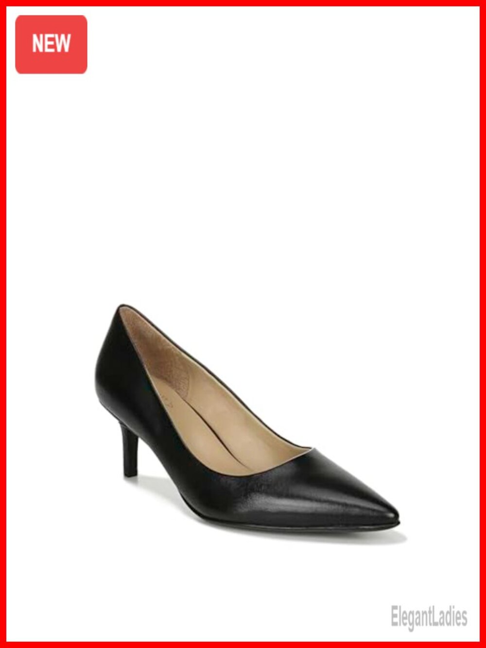 Pointed Toe Low Heel Stiletto Pump with Ankle Strap and Slip Resistant Sole